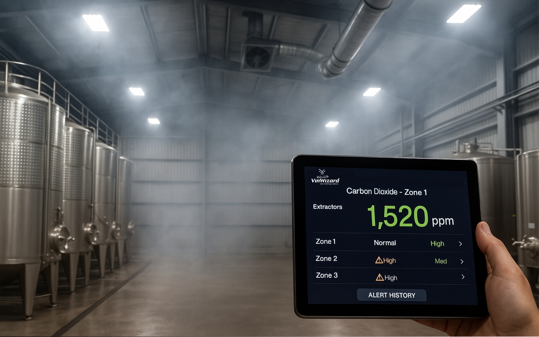 Ventilación automática por CO₂ y extracción segura